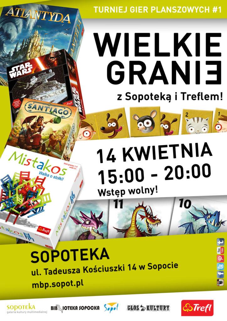 Turniej gier planszowych "Wielkie Granie" z Sopoteką i Treflem!