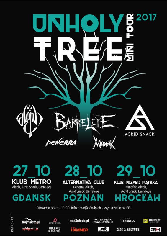 Acrid Snack, Aleph i Barreleye zapowiadają Unholy Tree Tour 2017